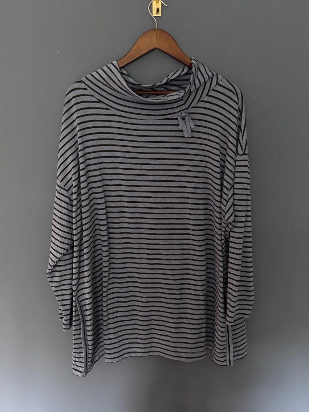 Talbots Blue Striped Cowl Neck Tunic Pullover relaxed silhouette Size 3X